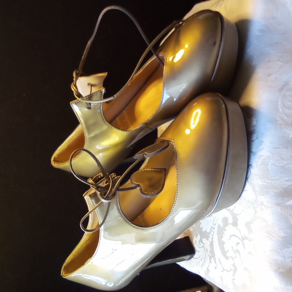 Minna Parikka Bronze Heel Shoes with Heart Laces Size EU 37